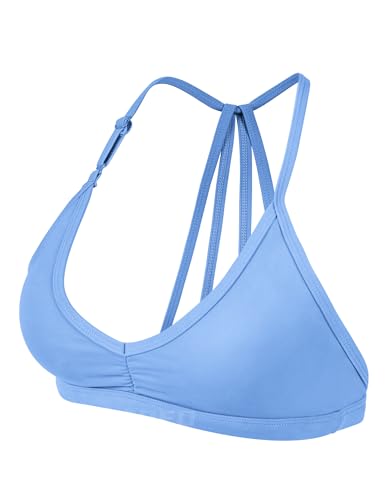 Image of YEOREO CoreFlex Workout Sports Bras for Women Padded Strappy Open Back Gym Bra Light Impact Criss Cross Yoga Crop Top