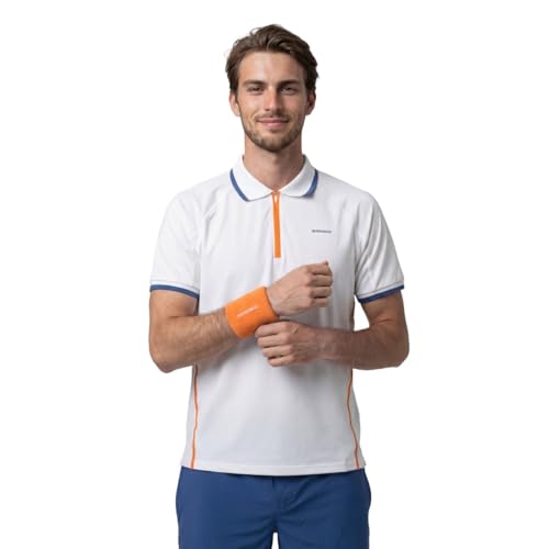 Polo tennis blanc homme SIROKO vêtement technique sport demi-zip