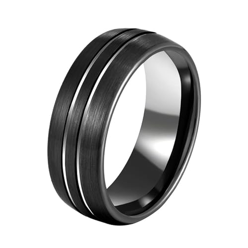 Bague en carbure de tungstène brossé 8 mm élégance durable homme et femme