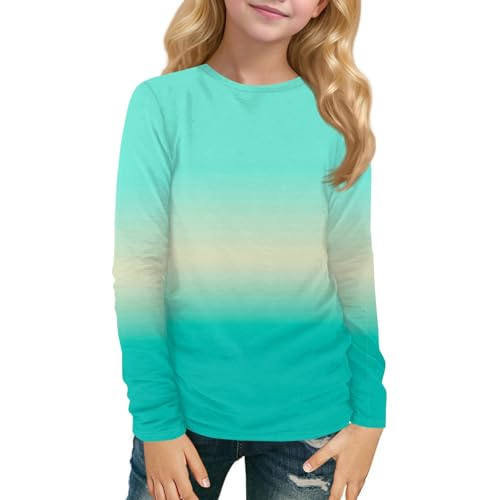 Girls Shirts Long Sleeve Trendy Kids Clothes Girls Fall Round Neck Tops Casual Soft Teens Clothes Solid 3-14 Years