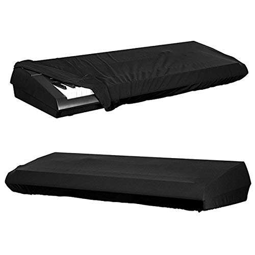 Cubierta antipolvo del teclado de piano electrónico elástico para teclado de teclas 66-88, negro Cover