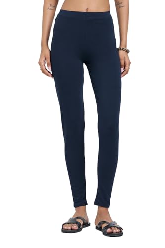 Image of Rangmanch by Pantaloons Women's Cotton Stretch Bottoms | Skinny Fit | Mid Rise Waist | Ankle Length