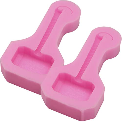 HengKe 2 peças moldes de silicone em forma de martelo para festa de jogo de papel, para pudim, muffi