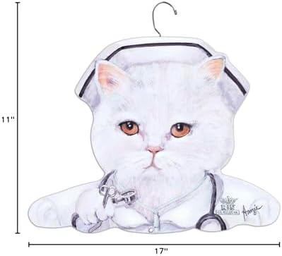 Stupell Home Décor Nurse White Cat Hanger, 17 x 0.4 x 11, Proudly Made in USA
