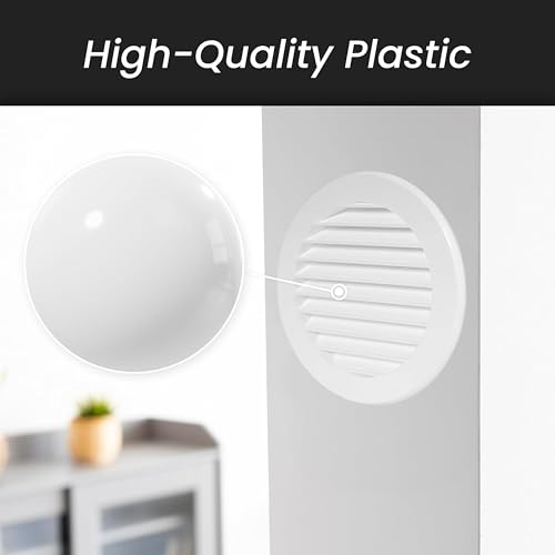 Image of REPA MARKET 4'' Inch Plastic Brown Round Soffit Vent Cover With Flange ABS Plastic Construction - Modern Style - Bathroom Ventilation