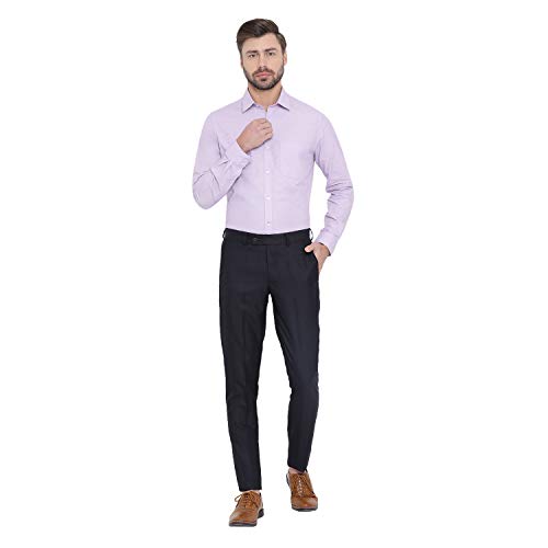 Image of Turtle Men 100% Cotton Slim Fit Yellow Solid Formal Shirt