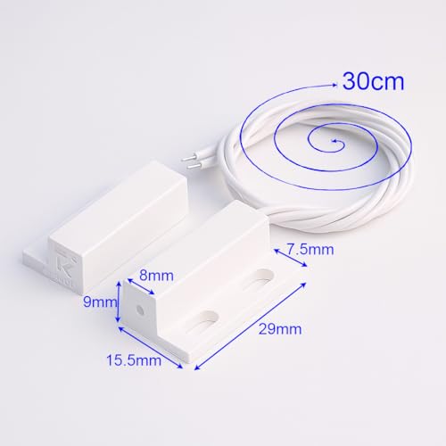 Image of Gebildet 5pcs Recessed Wired Security Window Gate Contact Sensor Alarm,Magnetic Reed Switch White,Magnetic Door Sensor,Magnet Near - Connect Circuit, Magnet Away - Break Circuit