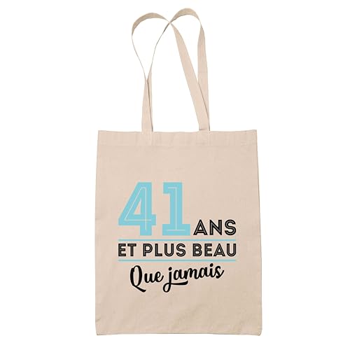 Sac Cabas Jute 41 ans Grand Tote Bag Cadeau Original Retraite