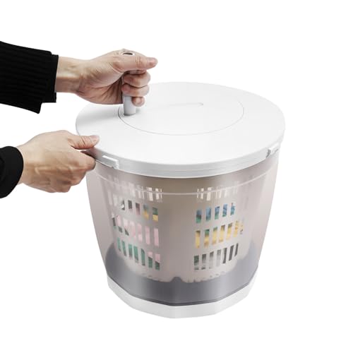 Hand Crank Washing Machine 2 in 1 Non-Electric Washer Manual Traveling Outdoor Washing Machine Portable Mini Compact Washer Spin Dryer for RV Travel