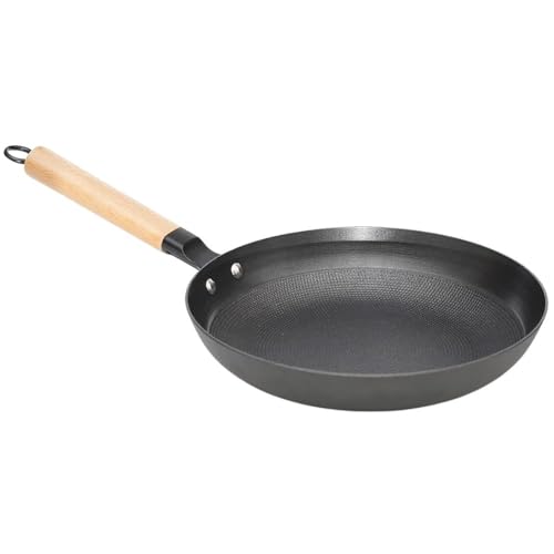 lätt Home Poêle en Fonte Antiadhésive 28 cm – Compatible Induction, Vitrocéramique, Gaz, Four, Grill, Lave-vaisselle – Manche en Bois Amovible – Sans PFOA ni PTFE