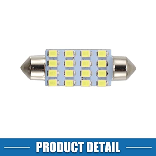 A Absopro 211 212 2835 Chipset 16-Smd 6000K 41Mm Car Led Bulb Interior Festoon Door Dome Map Trunk Cargo Courtesy Glove Box Light Bulbs Plastic Aluminum White Light (Set Of 10) #TOP5
