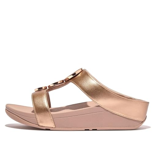 Image of FitFlop womens Halo Bead-circle Metallic H-bar Slides