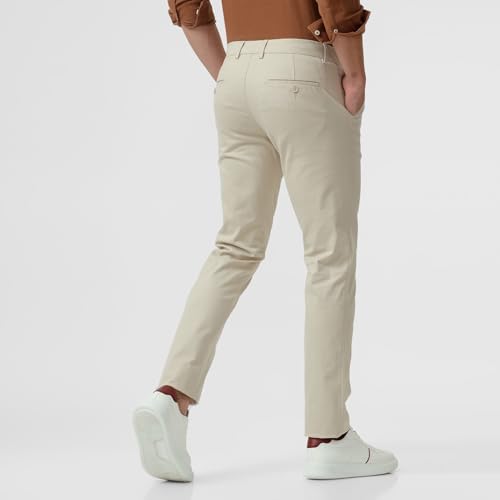 Image of BASICS Premium Cotton Stretch Formal Trousers for Men | Office Pants