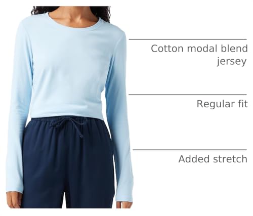 Image of Amazon Essentials Women's Regular-Fit Long-Sleeve Crewneck T-Shirt (Available in Plus Size)