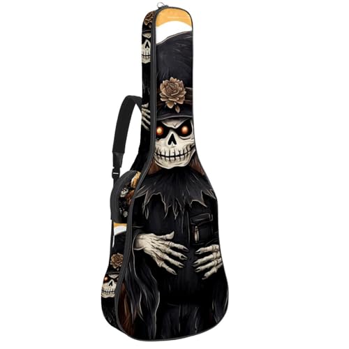 Sac pour guitare acoustique Halloween Citrouille avec 2 poches et bandoulière réglable Décor