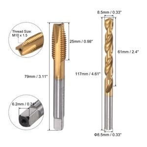 #US M10 x 1.5 Spiral Point Tap 8.5mm Drill Bit High Speed Steel Titanium Plated