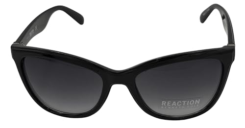 Kenneth Cole REACTION Mens Square Shiny Black Plastic Sunglass KC1366 1B2