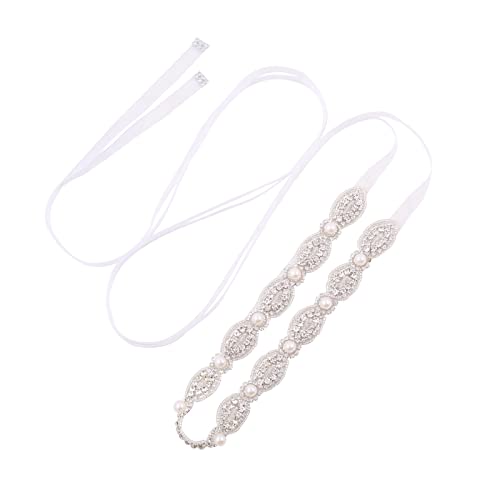 Crystal Bridal Sash Belt Wedding Dress Belts with Rhinestones and Pearls for Bride Bridesmaid