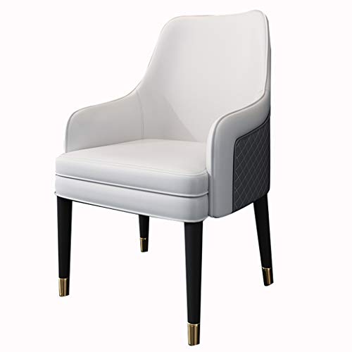 Dining Chair Kitchen Dining Room Furniture Chairs Living Room Armchair Modern High Back Padded Soft Seat Leather Dining Chairs for Office Dining Kitchen Bedroom (Color : White)