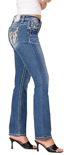 Miss Me Women's Arissa Wings Mid-Rise Straight Leg Jeans3