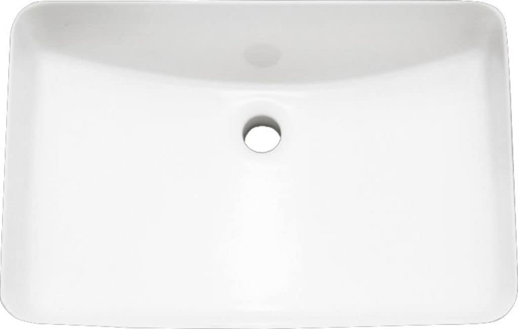 PF1812U Norris Lavabo de baño rectangular de porcelana vítrea de 21 pulgadas con desbordamiento, color blanco 2