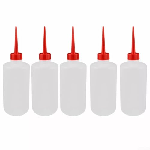 Juego de 5 botellas de plástico de punta puntiaguda para dispensar líquidos incluyendo pigmentos, pinturas y tintas en cantidades controladas para proyectos de arte y bricolaje Juego de 5 botellas de plástico de punta puntiaguda para dispensar líquidos incluyendo pigmentos, pinturas y tintas en cantidades controladas para proyectos de arte y bricolaje