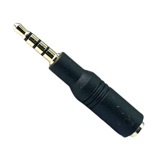 3極3.5mm(メス)→4極3.5mm(オス)への変換アダプタ 3.5mmのステレオ3極ヘッドホンやイヤホンをスマホやタブレットなどの4極端子に接続して使用できるようにします COMON(カモン)35S-435のサムネイル