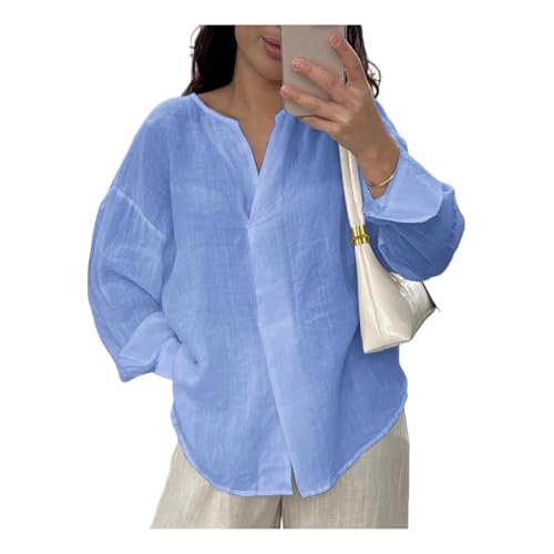 Pull mi-long fluide à col en V idéal pour un look casual chic et décontracté en ville