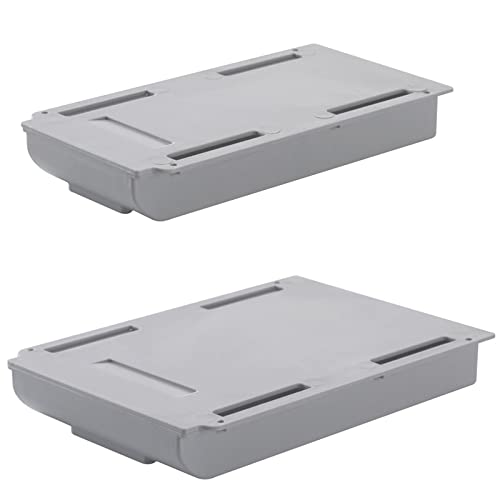 Kewmayer 2 juego de cajones debajo de la Mesa cajón Autoadhesivo uno grande y uno pequeño,plástico oculto debajo del portalápices,para la pluma de la escuela de oficina (gris) Cover