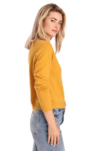 Image of Minnie Rose Womens Long Sleeve Shrunken Crew Cashmere Sweater