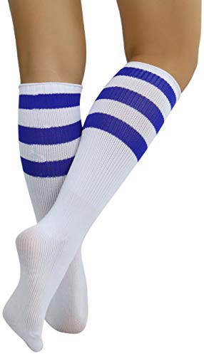 Image of ToBeInStyle Women's Premium Below Knee Athletic Socks w /Contrasting Wide Stripes