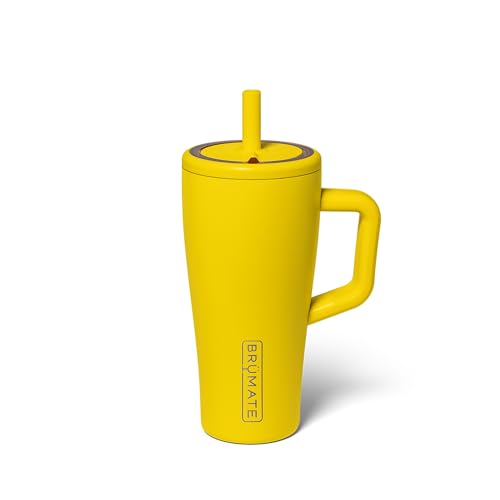 Image of BruMate Era 20 oz Tumbler with Handle and Straw | 100% Leakproof Insulated Tumbler with Lid and Straw | Made of Stainless Steel | Cup Holder Friendly Base | 20oz (Pineapple)