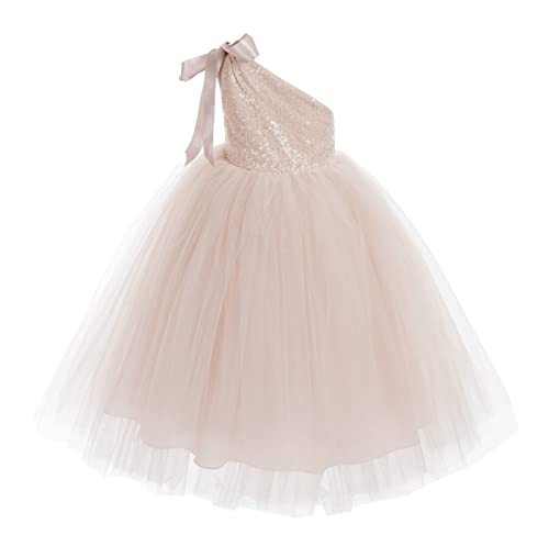 ekidsbridal One-Shoulder Sequin Tutu Flower Girl Dress Princess Dresses Pageant Gown 1822