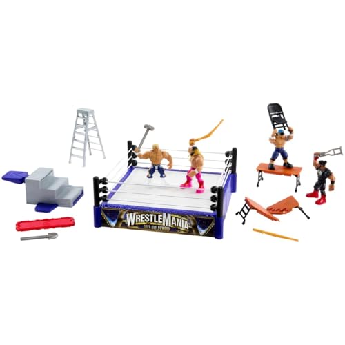 WWE Knuckle Crunchers Mini Mayhem Ring Bundle Playset, Cody Rhodes, John Cena, Seth Rollins Figures - image 3