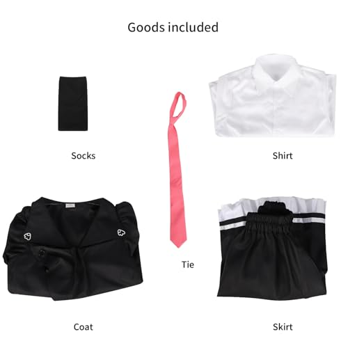 Disfraz cosplay de uniforme escolar negro para niña miniatura 3