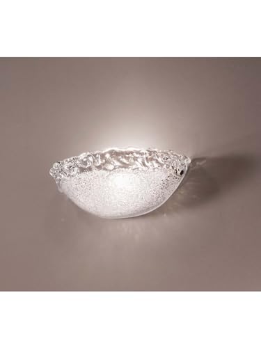 Generico Applique da parete classico in vetro murano granigliato trasparente a 1 luce DP224 per salotto, soggiorno, sala da pranzo, cameretta, corridoio, camera da letto, ingresso.