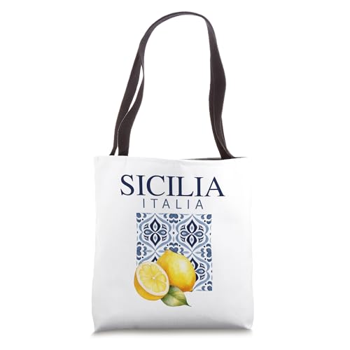 Bolso tipo tote con diseño de limón italiano de Sicilia, Italia miniatura 1