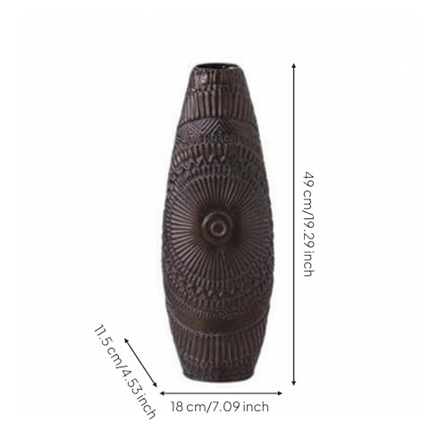 Vase décoratif en métal noir géométrique A3477 hauteur 49cm