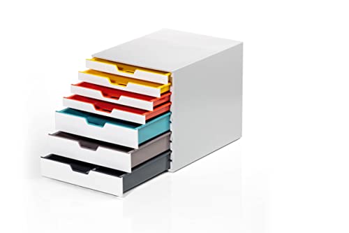 Durable Cassettiera A4 (Varicolor Mix) 7 Cassetti, Con Porta Etichetta, Multicolore, 762727