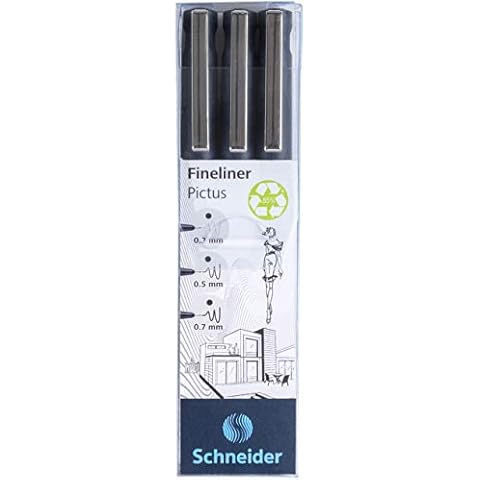 Schneider Pictus Fineliner schwarz, 3er Etui Cover