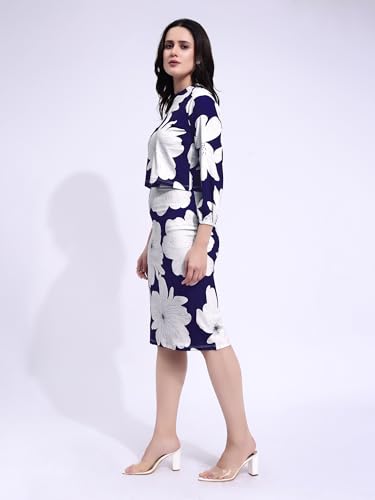 Image of PURVAJA Women's Puff Sleeve Midi Printed Co-Ords