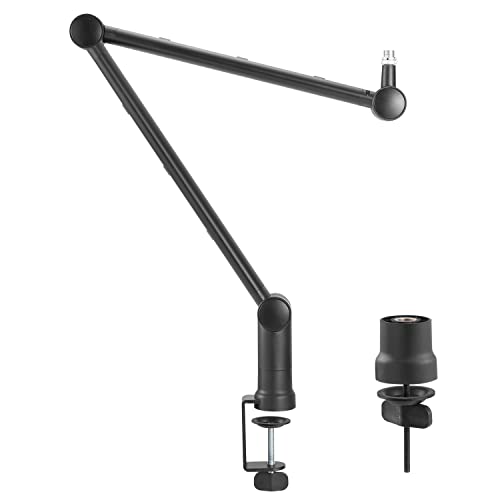 Maclean MC-898 Professioneller Mikrofonständer mit integriertem Kabelmanagement Einstellbarer Mikrofonarm 3/8"- 5/8" Mikrofonschwenkarm