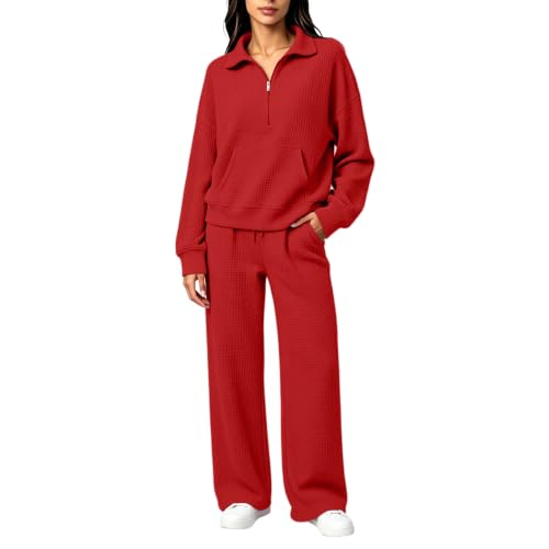eoeioa Waffle Lounge Set Women Two Piece Casual Fall Work Outfits 2026 - image 1