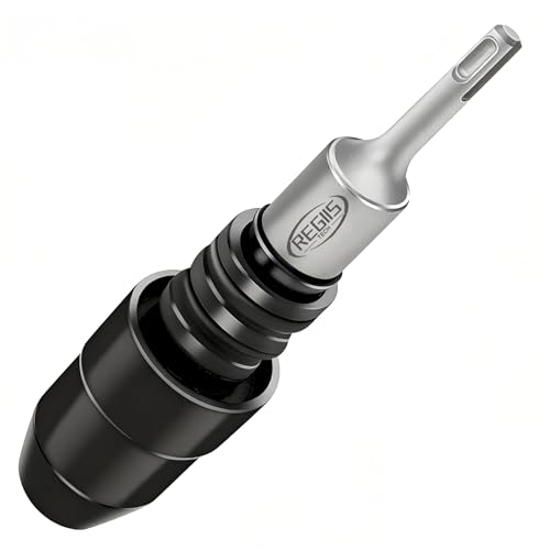 Regiis Tech 8-1/4 SDS-Plus to SDS-Max Adapter Alloy Steel Quick Change Converter Home Rotary Hammer Drills Connection for Concrete Stone Demolition DIY Work
