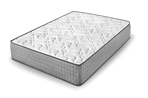 Cama express Colchón Viscoelastico Diamond Fresh | Alta Gama | Máximo Confort | Transpirable y Confortable | Independencia de lechos | Tejido 3D Alto gramaje, Blanco y Gris, Medidas: 90 x 190 x 30 cm