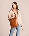 Volksy Bags Genuine Leather Convertible Backpack for Women - Laptop & Ipad pocket - 2 in 1 Shoulder/Crossbody Back Pack for Traveling - Brown (Tan)