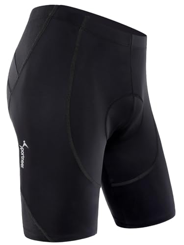 Sportneer Padded Bike Shorts for Men - 4D Padding Mens Bicycle Cycling Biking Clothing Shorts, Breathable and Absorbent