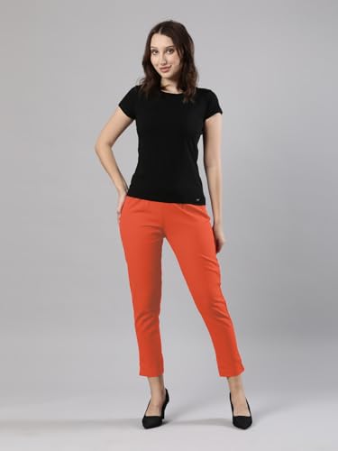 Image of Femmora Comfortable Fit Solid Straight Pant, Breathable Cotton Fabric with Side Zip Button Closure, for Women, Pack of 1