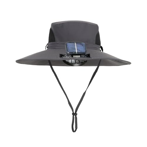 Sun Hat for Girls Boys with Solar Powered Fan,Wide Brim Summer Beach Bucket Hat,UV Protection for Outdoor