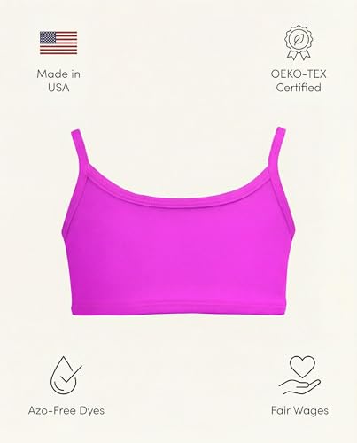 Image of City Threads Girls Bikini Top Only UPF 50+, Bathing Suit Top for Girls, Made in the USA